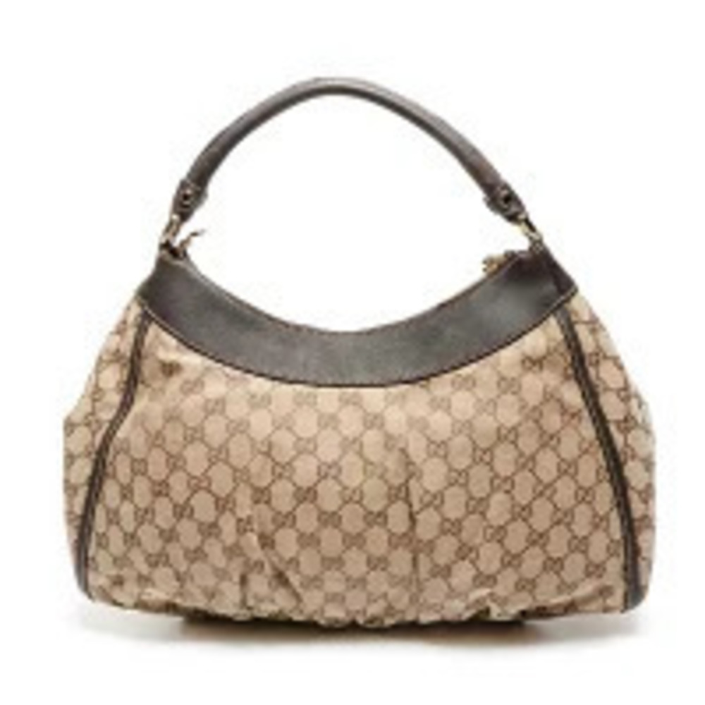 Gucci Brown Hobo Shoulder Bag Abbey GG Canvas